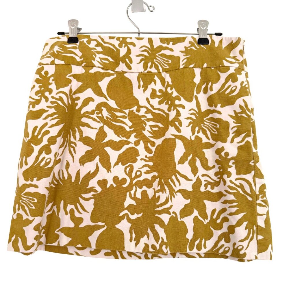 J. Crew Olive Green Patterned Skirt